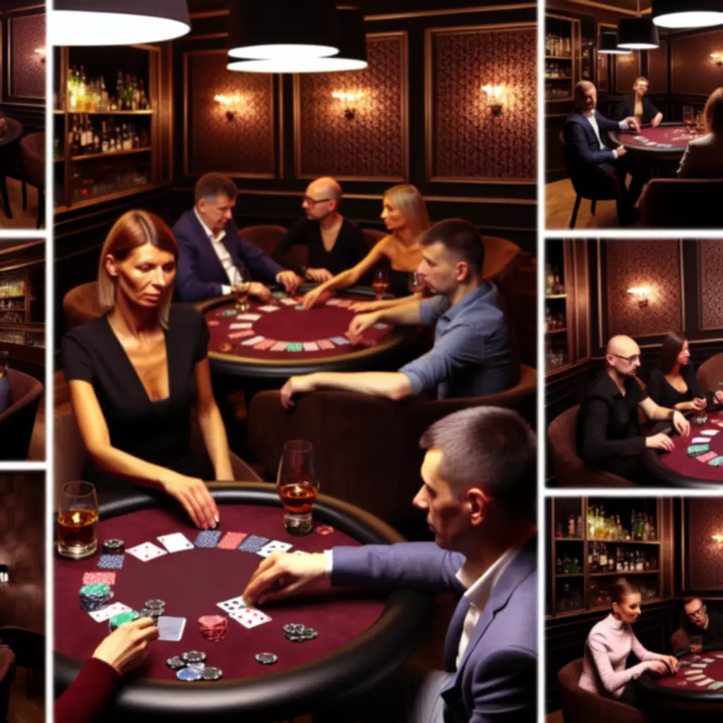 Atmosferyczny wieczór pokerowy w ciepłym świetle w lokalu GrandsSpa