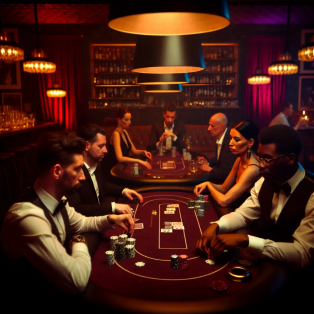 Atmosferyczny pokerowy wieczór w GrandsSpa z elegancko oświetlonym stołem