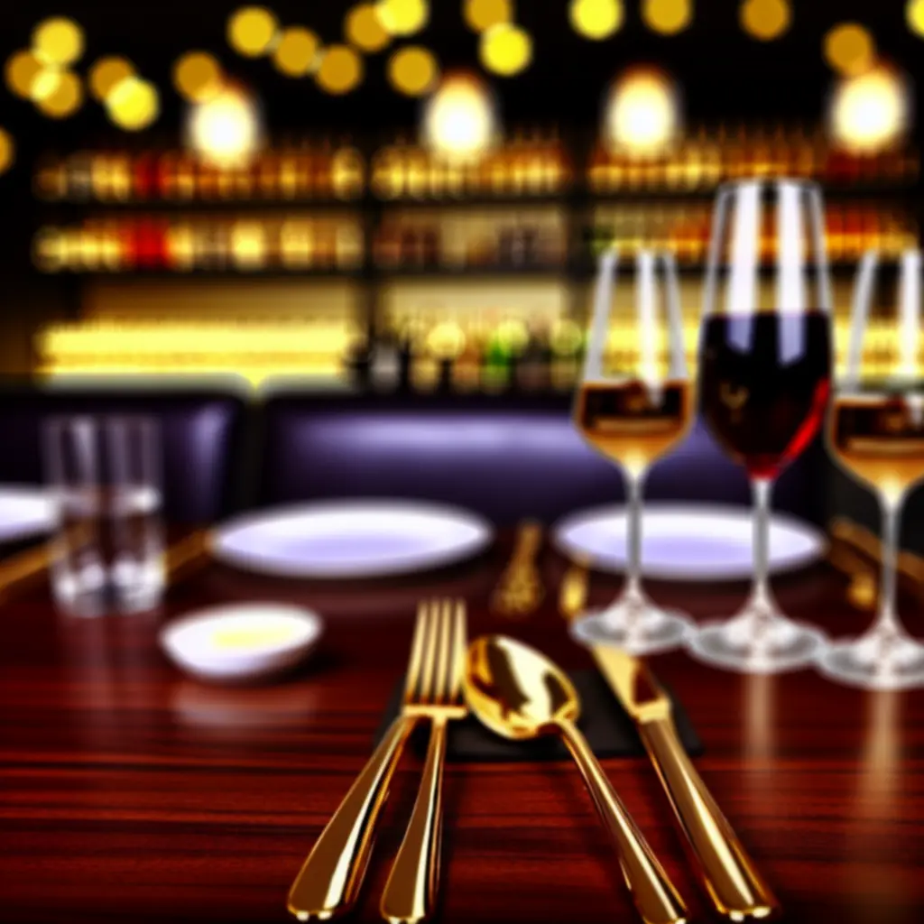 Stół z kieliszkami wina i szampana w nastrojowym oświetleniu